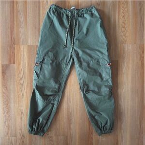 Urban Outfitters Green Cargo Pants with Elastic Waistband